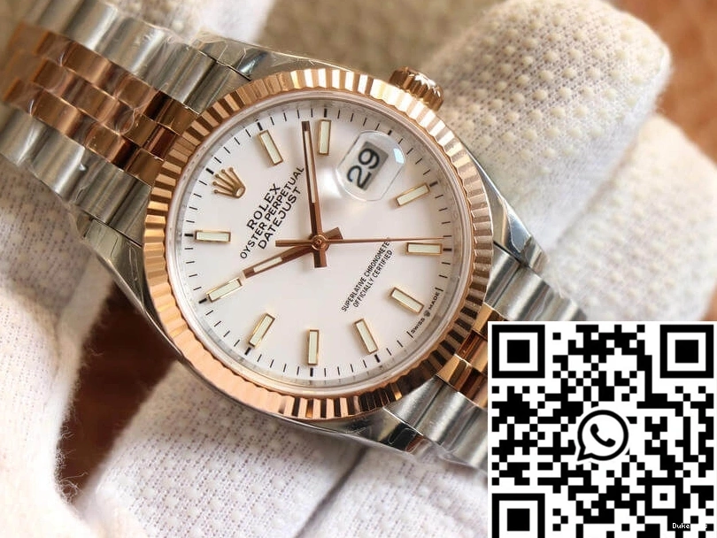 Rolex White Datejust Factory 888 Dial M126231-0017 Rose Gold EW Versatile 0812